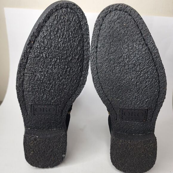 Oro Los Angeles Black Crepe Suede Cap Toe Combat Boots Mens Size 11 main image 7